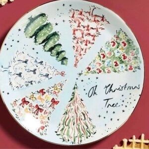 New, Anthropologie X Suzannah Garrod “O Christmas Tree” China Plate🎄